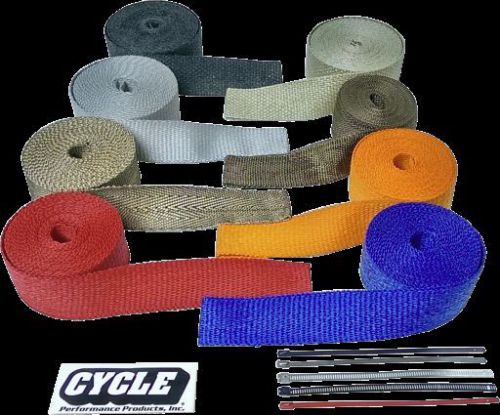 Exhaust wrap kit 2"x25' red/silver