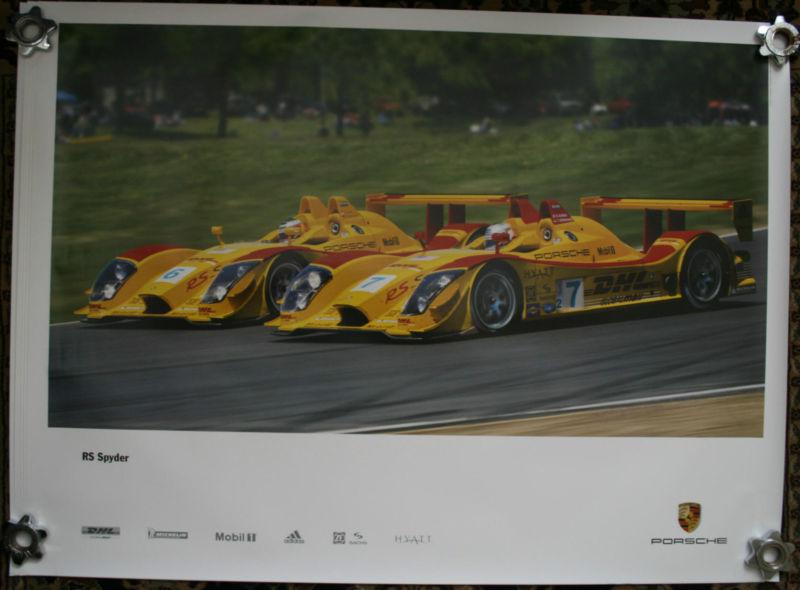Porsche poster 24" x 36" yellow rs spyders #6 and #7 racing picture brand new