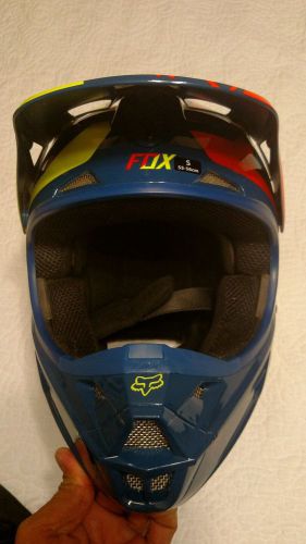 Fox racing v1 race helmet navy yellow