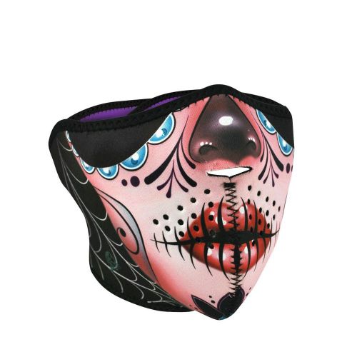Zan headgear colorful sugar skull neopene half mask