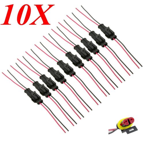10 pcs 2-pin way automobile electrical wire cable connector plug kit waterproof