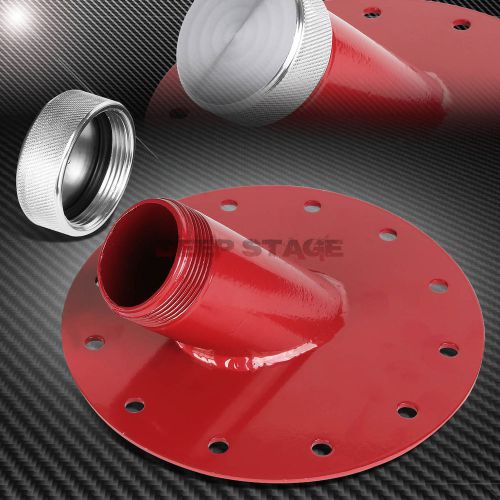 Fuel cell gas tank 45° degree 1.5" remote fill 2.75" filler neck pipe+cap red