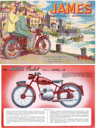 1954 james lightweight motorcycle 12 page brochure