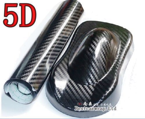 Full roll - 5d glossy ultra shining black carbon fiber vinyl wrap sticker decal