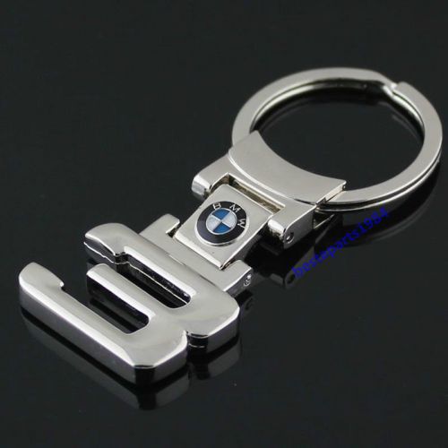 3d key ring chain silver chrome metal car logo auto accessory for bmw 3 series