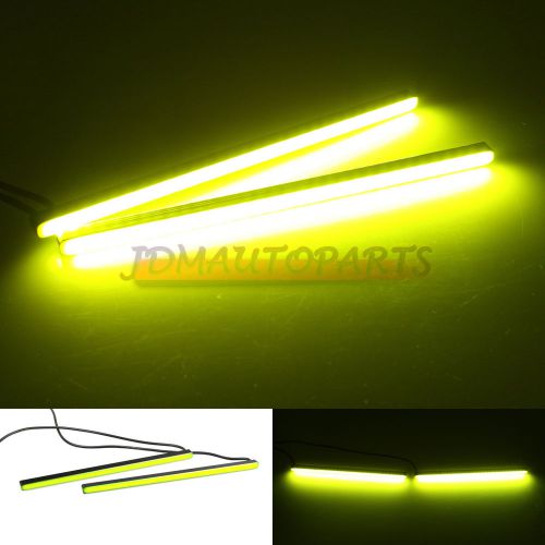 2x yellow hi power ultra slim smd daytime running lights uniform glow usa style
