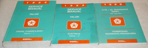 1995 eagle talon oem service shop manual set + transaxle diagnosis book 3-volume