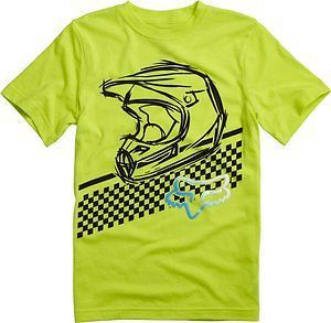 Fox racing olathe youth boys short sleeve t-shirt flo yellow md