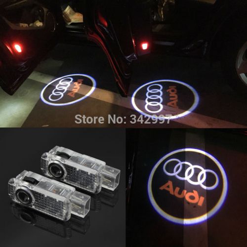 2x led door step courtesy laser projector light for audi a4 a3 a6 a7 q5 q7 r8 tt