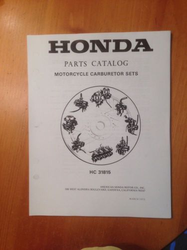 Honda motorcycle carburetor sets parts catalog - rare!