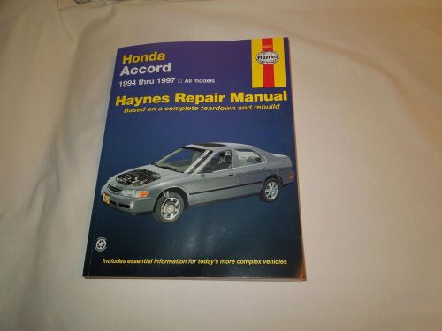 Honda accord haynes manual 1994-1997 excellent condition.