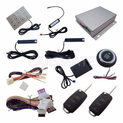 New pke car alarm with push button start with shock sensor &amp; password keyboard