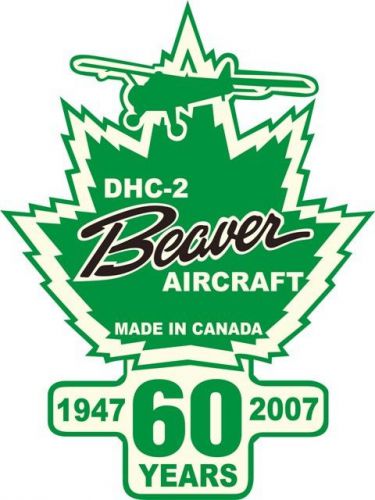 De havilland beaver 60 aircraft decal/sticker 10''high x 7.513''wide!