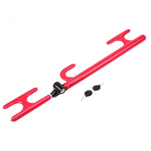 Red universal anti theft car auto van security rotary steering crook wheel lock