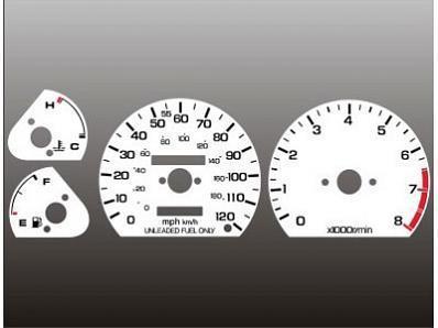 1985-1987 honda civic crx instrument cluster white face gauges 85-87