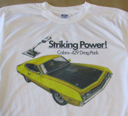 1970 ford torino cobra 429 drag pack graphic t-shirt - men's small - 3xl - sharp
