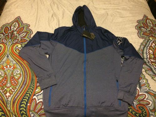New men's fox racing elimination zip tech jacket heather midnight/blue large l