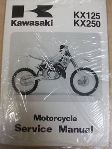 New genuine oem kawasaki kx 125 250 service repair manual 1990 1991 kx125 kx250
