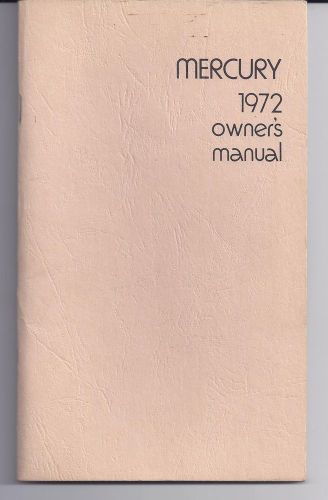 1972 mercury owners manual original