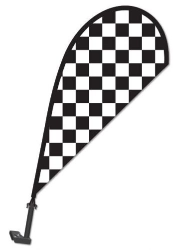 Standard clip-on paddle flags for vehicle windows - 2-1/2' tall wind-resistant