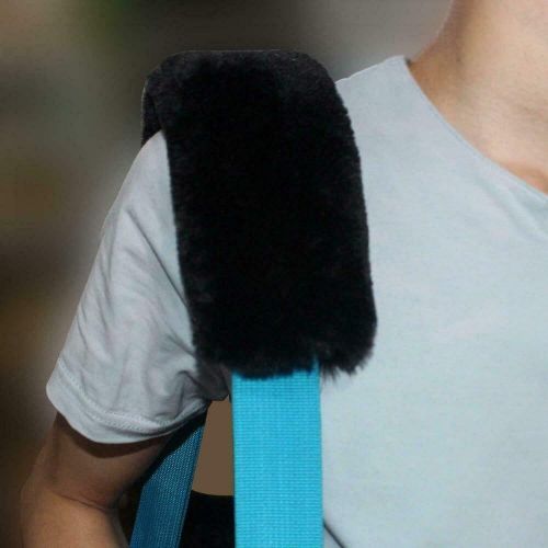2 PCS Car Auto Sheepskin Seat Belt Covers Shoulder Strap Pads Cushion Headrest, US $7.41, image 5