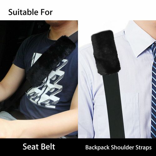 2 PCS Car Auto Sheepskin Seat Belt Covers Shoulder Strap Pads Cushion Headrest, US $7.41, image 7