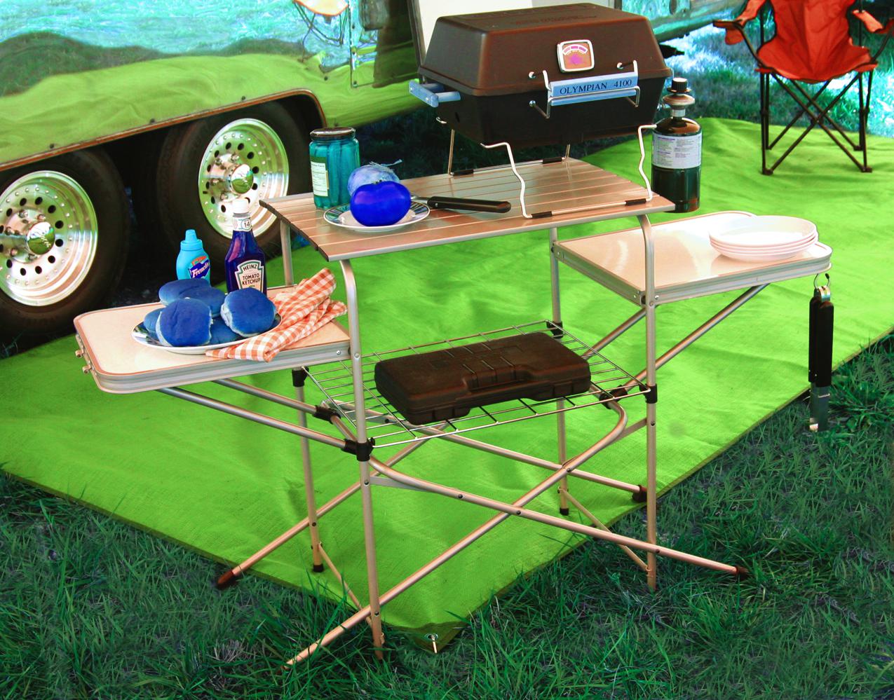 Camco 57293 deluxe grilling table camper trailer rv