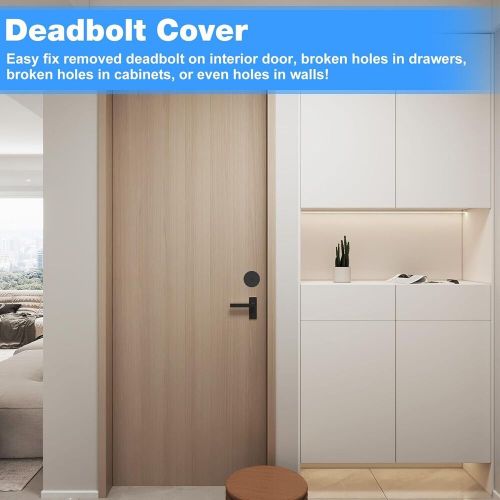 Door hole cover plate,2-5/8" diameter round deadbolt plate,door 1 pack