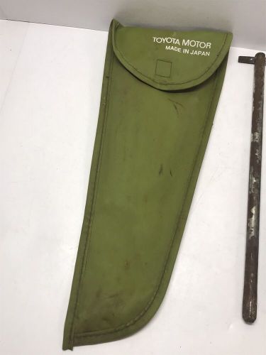 VINTAGE TIRE JACK LUG WRENCH HUB TOOL KIT GREEN TOYOTA MOTOR BAG MADE JAPAN, US $30.00, image 5