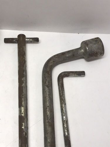 VINTAGE TIRE JACK LUG WRENCH HUB TOOL KIT GREEN TOYOTA MOTOR BAG MADE JAPAN, US $30.00, image 8