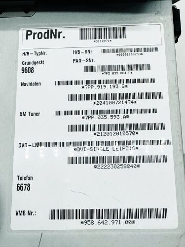 2011-2016 porsche cayenne navigation display screen radio receiver 7pp919193ag