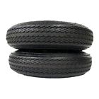 2-pack trailer tire on rim 4.80-12 lrb bias 480-12 silver 5 lug modular wheel