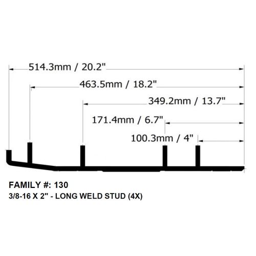 Bottom line 6" carbides for yamaha some 2014-2016 sr viper, 2021-2024 sidewinder