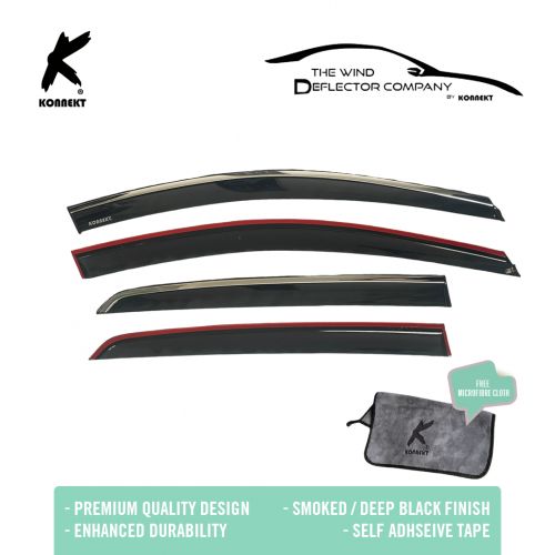 KONNEKT Wind Deflector Set for VW Golf MK8 2020+ 4 Pc with Chrome Trim | 5 Doors, US $, image 3