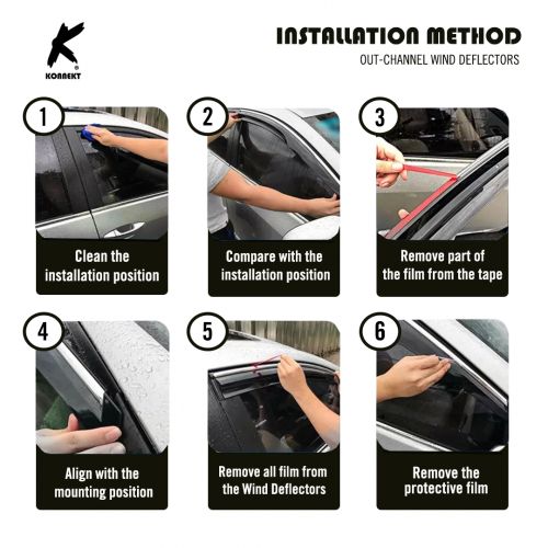 KONNEKT Wind Deflector Set for VW Golf MK8 2020+ 4 Pc with Chrome Trim | 5 Doors, US $, image 6