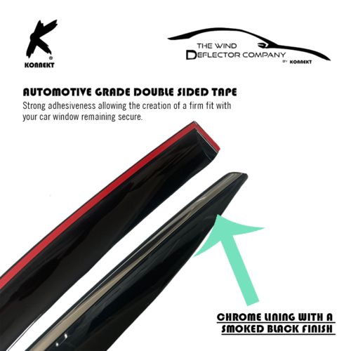 KONNEKT Wind Deflector Set for VW Golf MK8 2020+ 4 Pc with Chrome Trim | 5 Doors, US $, image 10