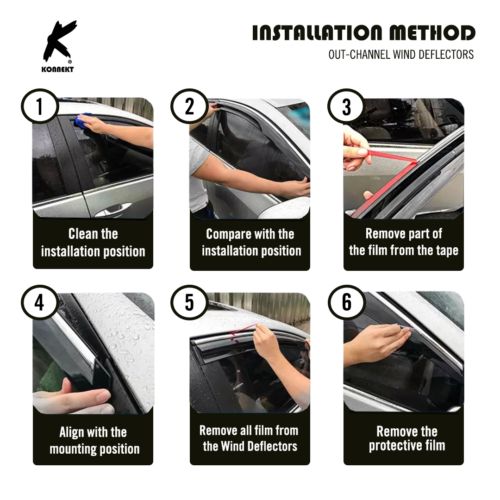 KONNEKT Wind Deflector Set for VW Golf MK8 2020+ 4 Pc with Chrome Trim | 5 Doors, US $, image 12