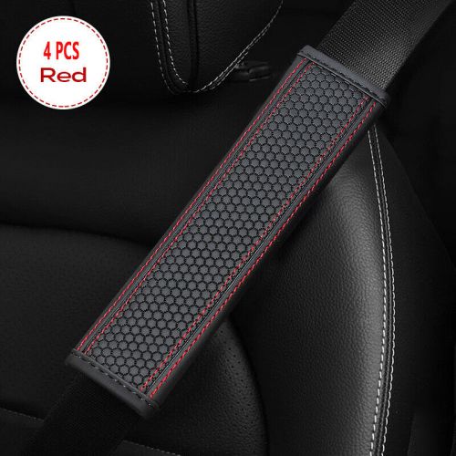 4Pcs red Car Safety Seat Belt Shoulder Pad Cover Cushion Comfortable Driving, US $0.99, image 2