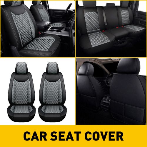 Black Gray PU Leather Car Seat Cover Full Set For Dodge Ram 1500 2500 3500 09-22, US $127.99, image 12
