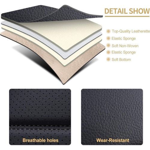 Leather/ Leatherette Universal Non-Slip Seat Covers, Waterproof, Full Set, Black, US $75.00, image 7