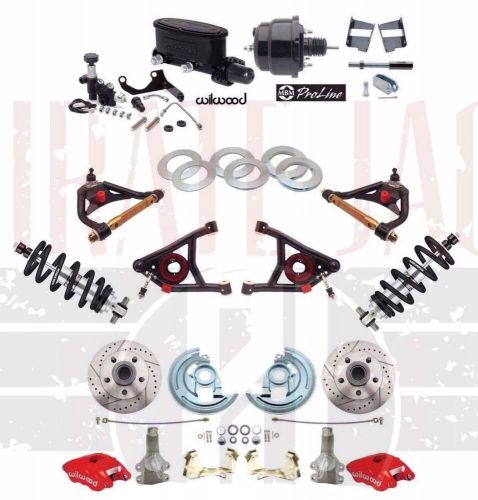 1964-72 A Body FRONT Disc Brake Kit 2" Drop RED Wilwood & A- Arms Coil Over, US $2,585.00, image 13
