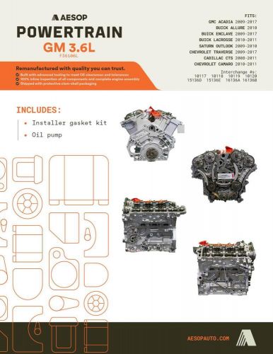 ENGINE 3.6L FITS BUICK ENCLAVE 2011 VIN D 8th digit 19210836 19303669 opt LLT, US $3,925.00, image 6
