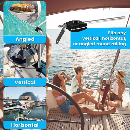 A10-080 Round Rail Grill Mount Bracket 7/8"-1" Fits for Marine Kettle BBQ Grill, US $47.90, image 8