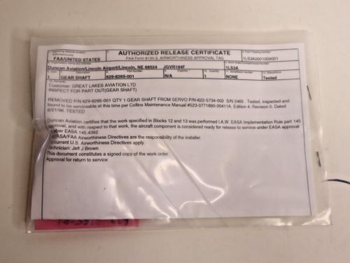 Collins 629-8285-001 Gear Shaft - Tested with FAA 8130-3 Form, US $250.00, image 4