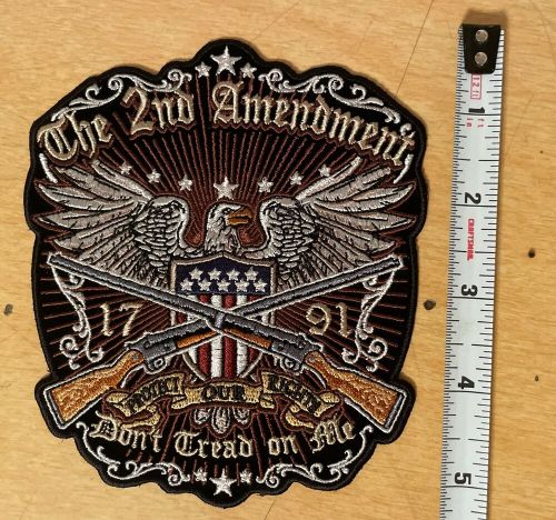 Medium patriotic the 2nd amendment, don't tread on me american eagle biker patch