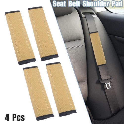 4pcs Microfiber Leather Car Interior Seat Belt Shoulder Pad Mat Cover Khaki, US $21.99, image 6