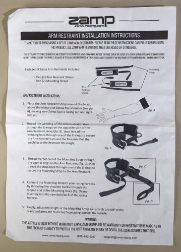 ZAMP RU005003 Black Race Car Open Cockpit Padded ARM RESTRAINTS (SFI 3.3) NEW, US $31.99, image 3