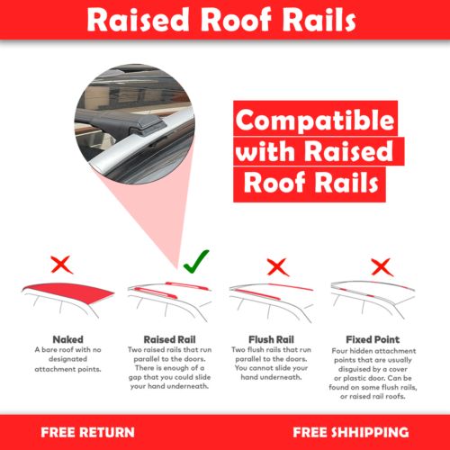 Subaru XV (GT) 2018-onwards Cross Bars Roof Rack Black Pair Raised Rails, US $128.00, image 12