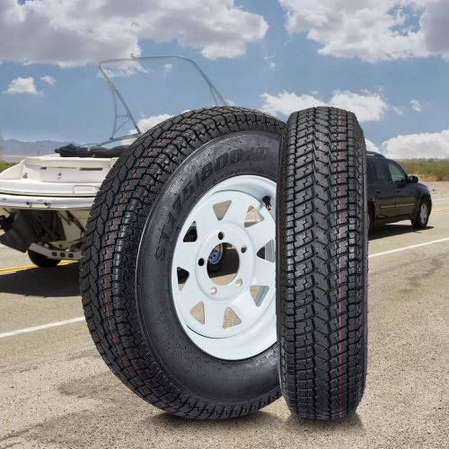 Set of 2 Trailer Tires Rims ST175/80D13 175/80 13 Load Range C 5 Lug Spoke Wheel, US $137.74, image 3