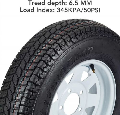 Set of 2 Trailer Tires Rims ST175/80D13 175/80 13 Load Range C 5 Lug Spoke Wheel, US $137.74, image 7